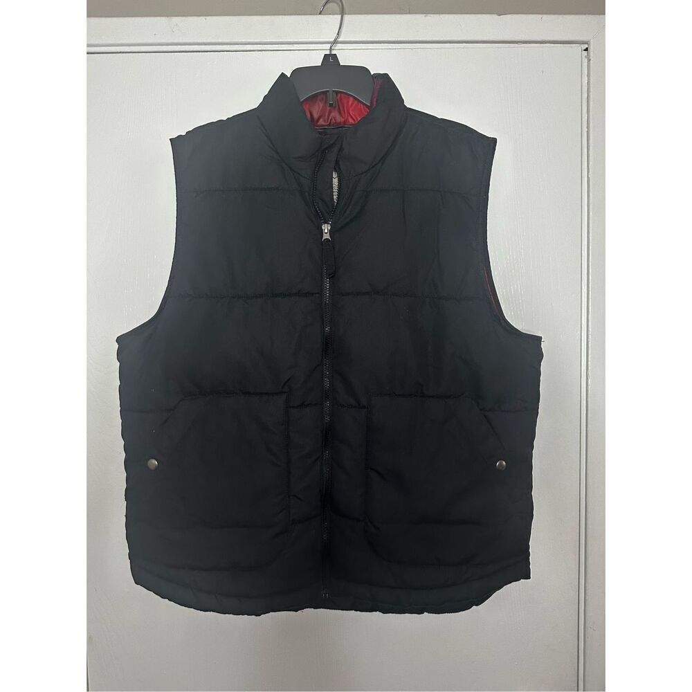 St. John’s Bay Mens Puffer Vest in Black Size Large